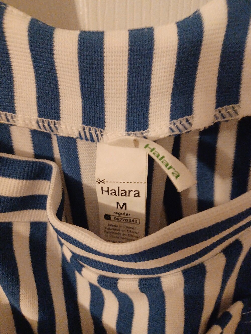 Halara Striped Waffle Overalls With Pockets - Picture 7 of 8